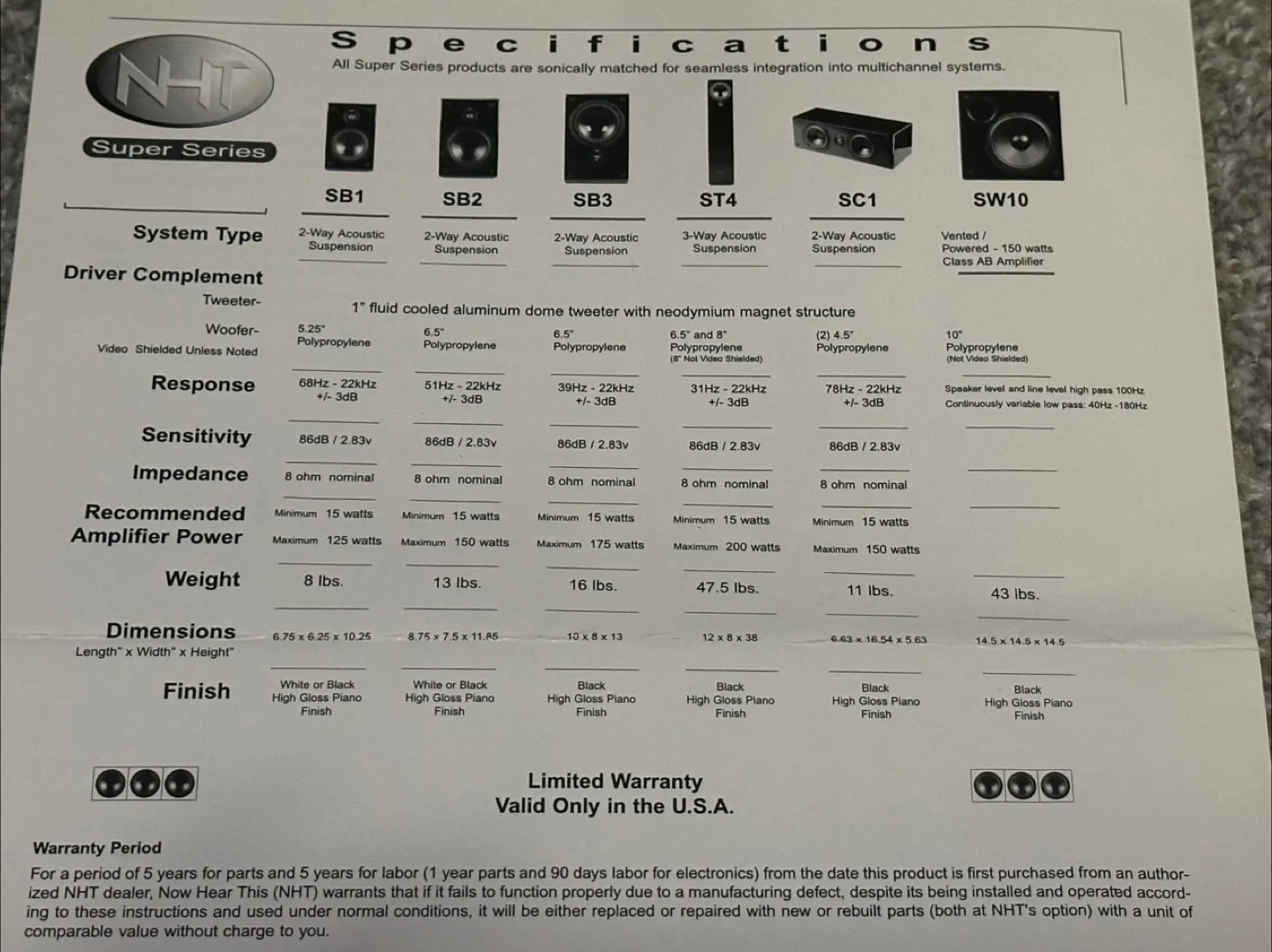 NHT SC1 centre channel speaker with manual image indicator(7)