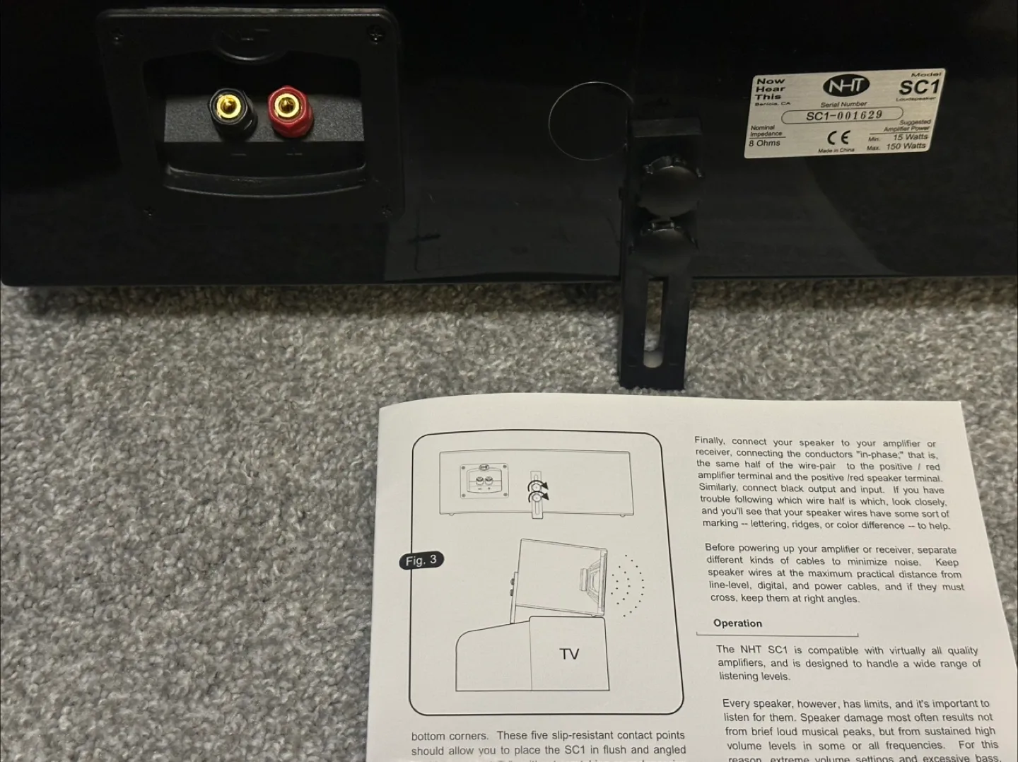 NHT SC1 centre channel speaker with manual image indicator(6)