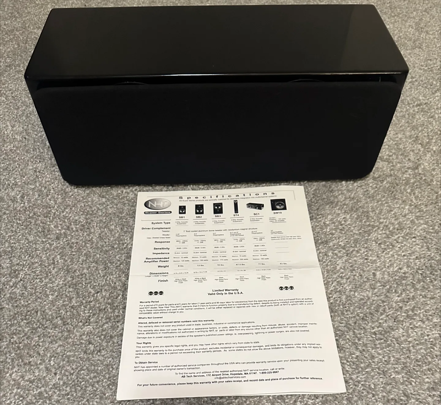 NHT SC1 centre channel speaker with manual image indicator(2)