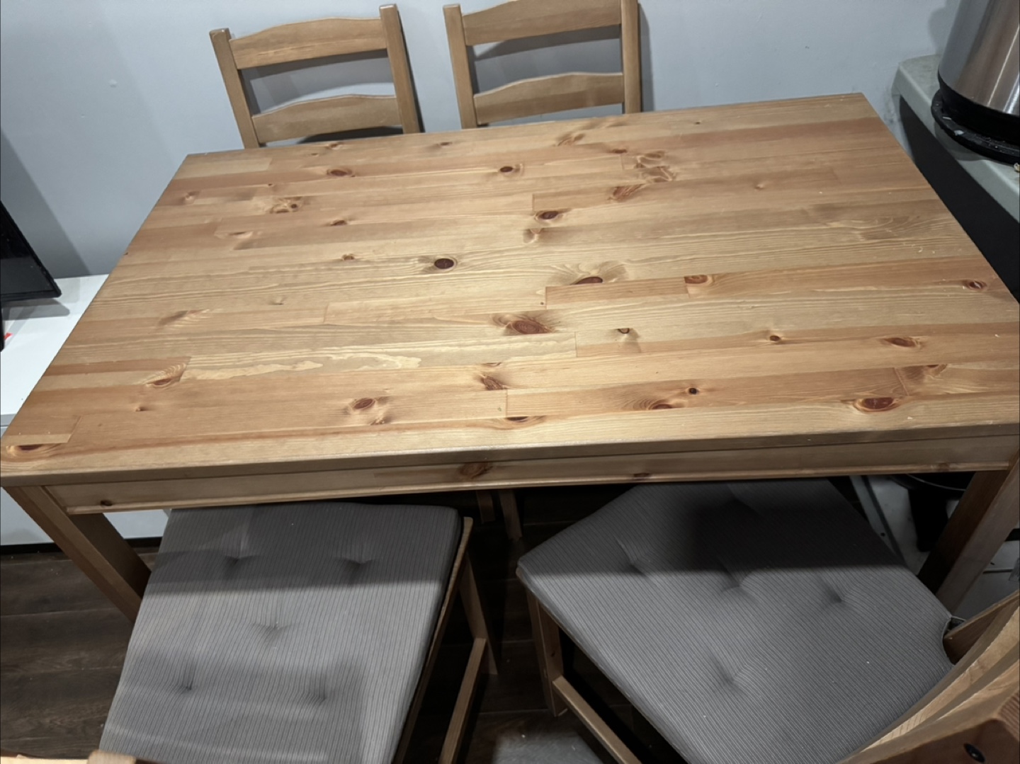 IKEA Wooden Dining Table with Chairs - photo 3