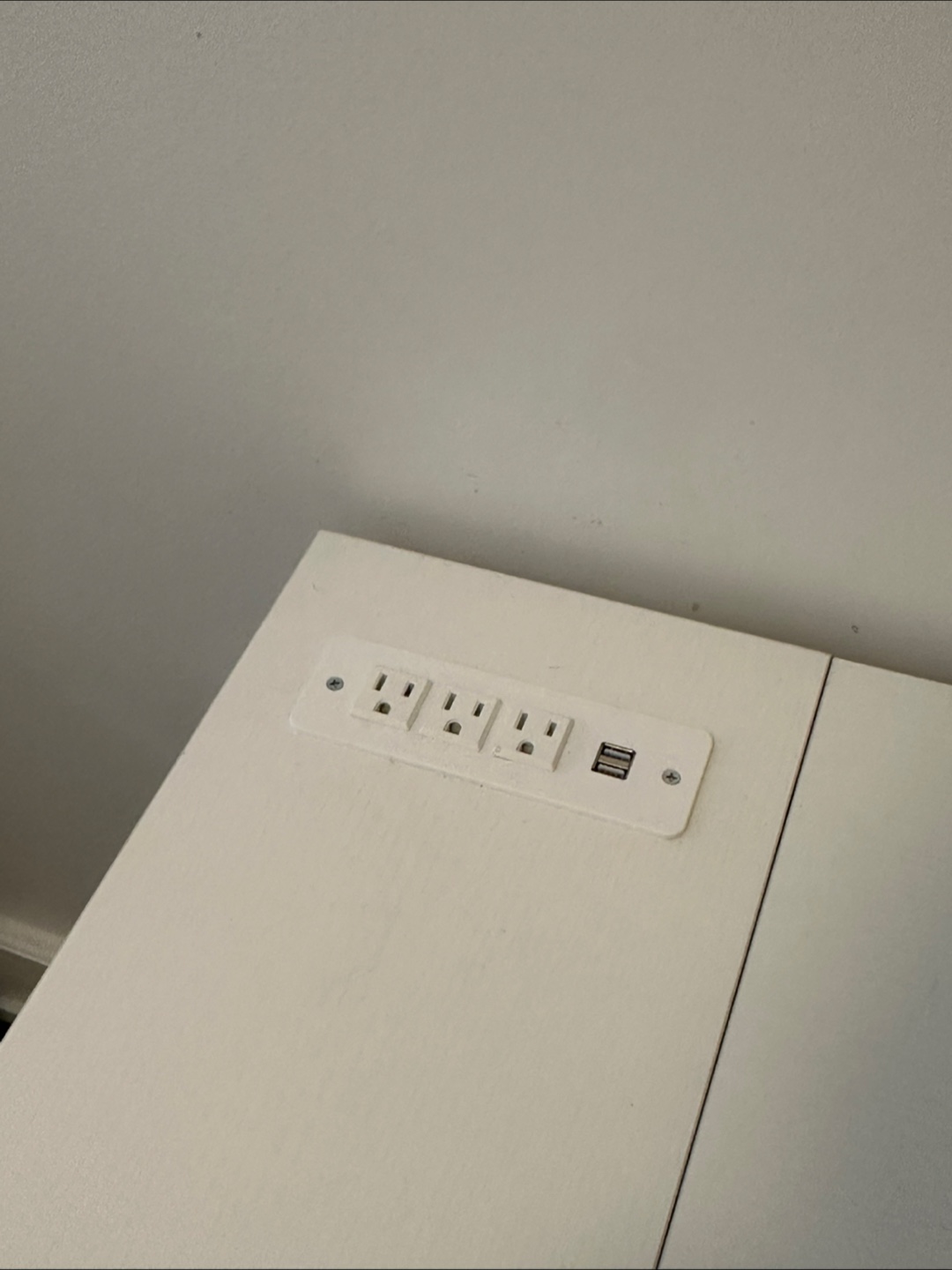 L shaped desk with power outlet shelves - photo 3