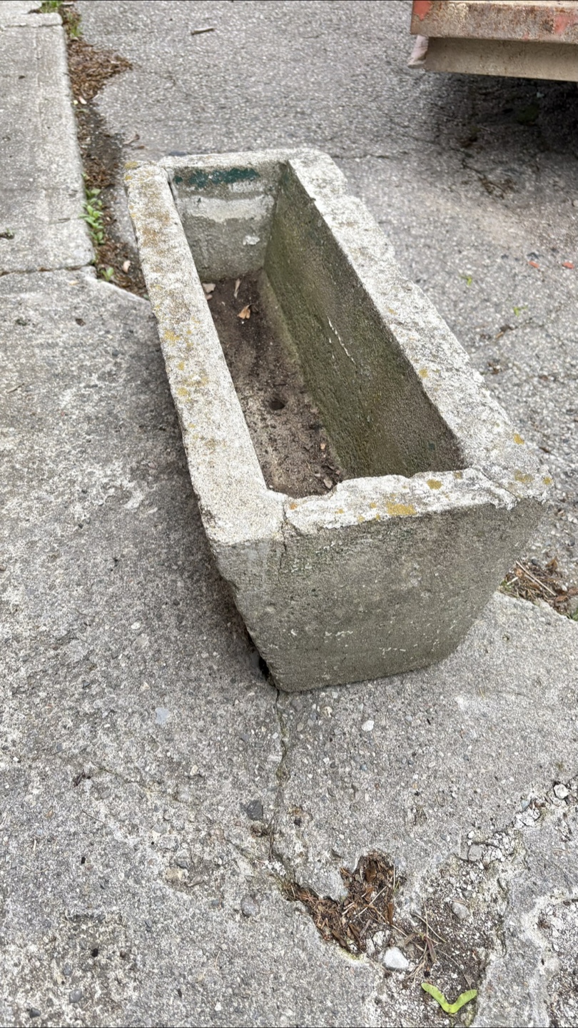 Vintage Rectangular Cement Planter - photo 3