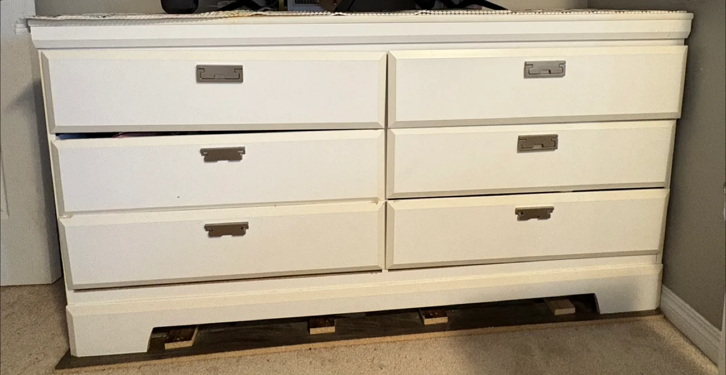 White Bedroom Set - Dresser and Nightstand thumbnail