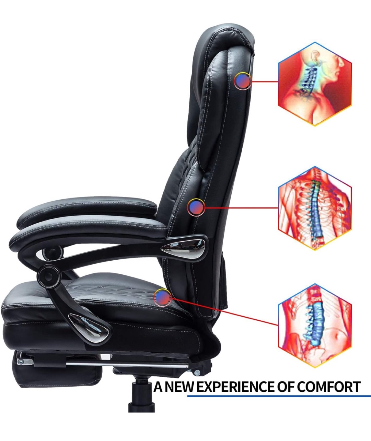 Executive Black Office Chair with Footrest - photo 5