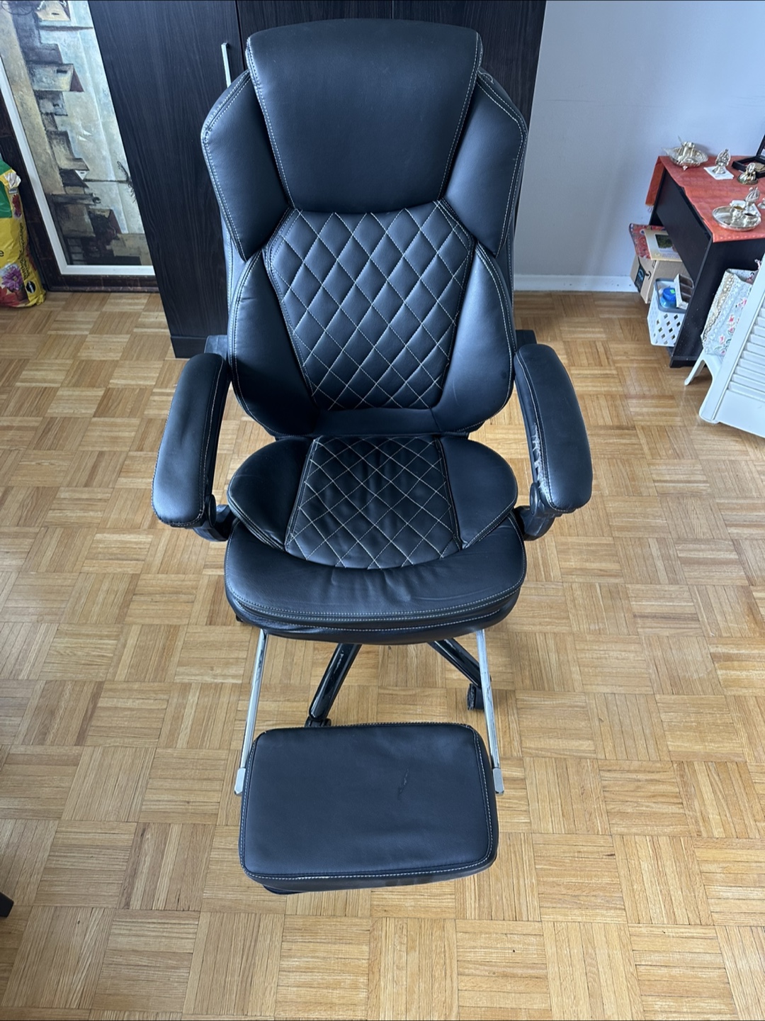 Executive Black Office Chair with Footrest