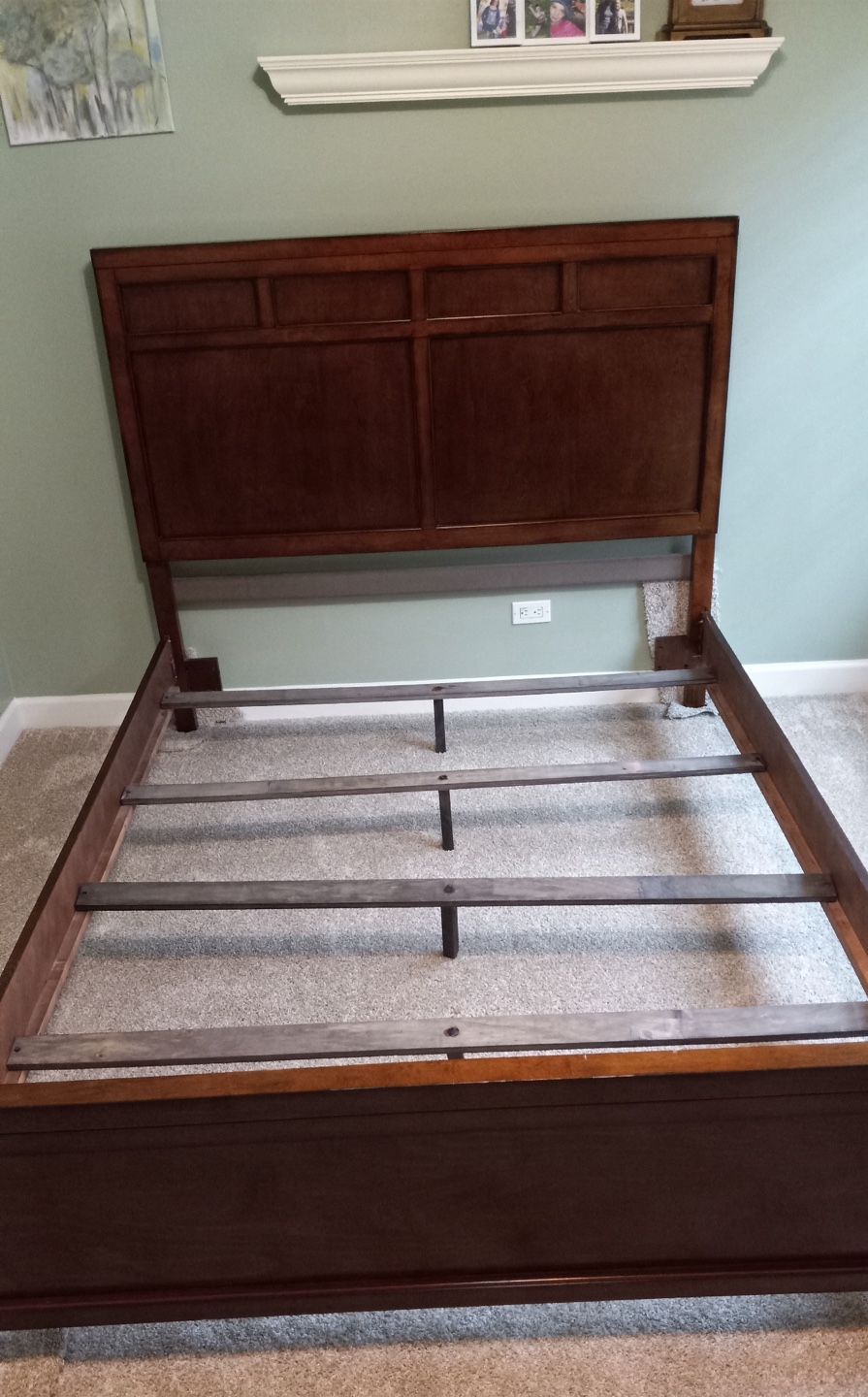 Wooden Bed Frame & Box Spring (Queen)