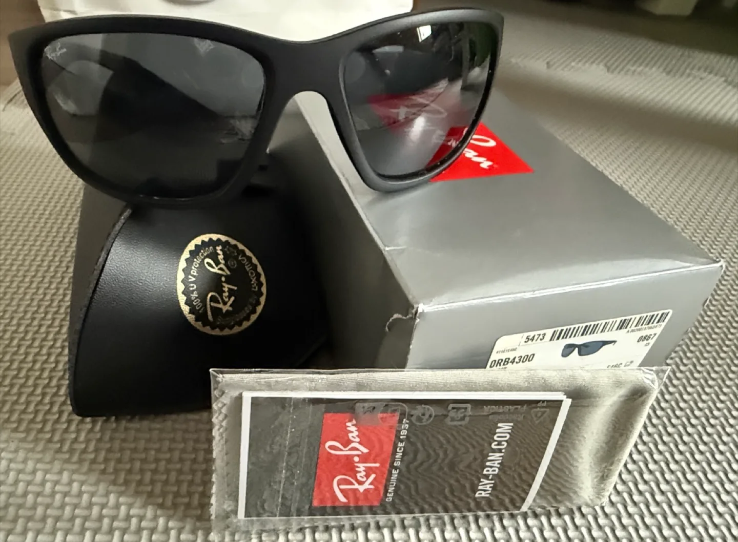 Ray-Ban (0RB4300) Sunglasses with Case and Accessories thumbnail