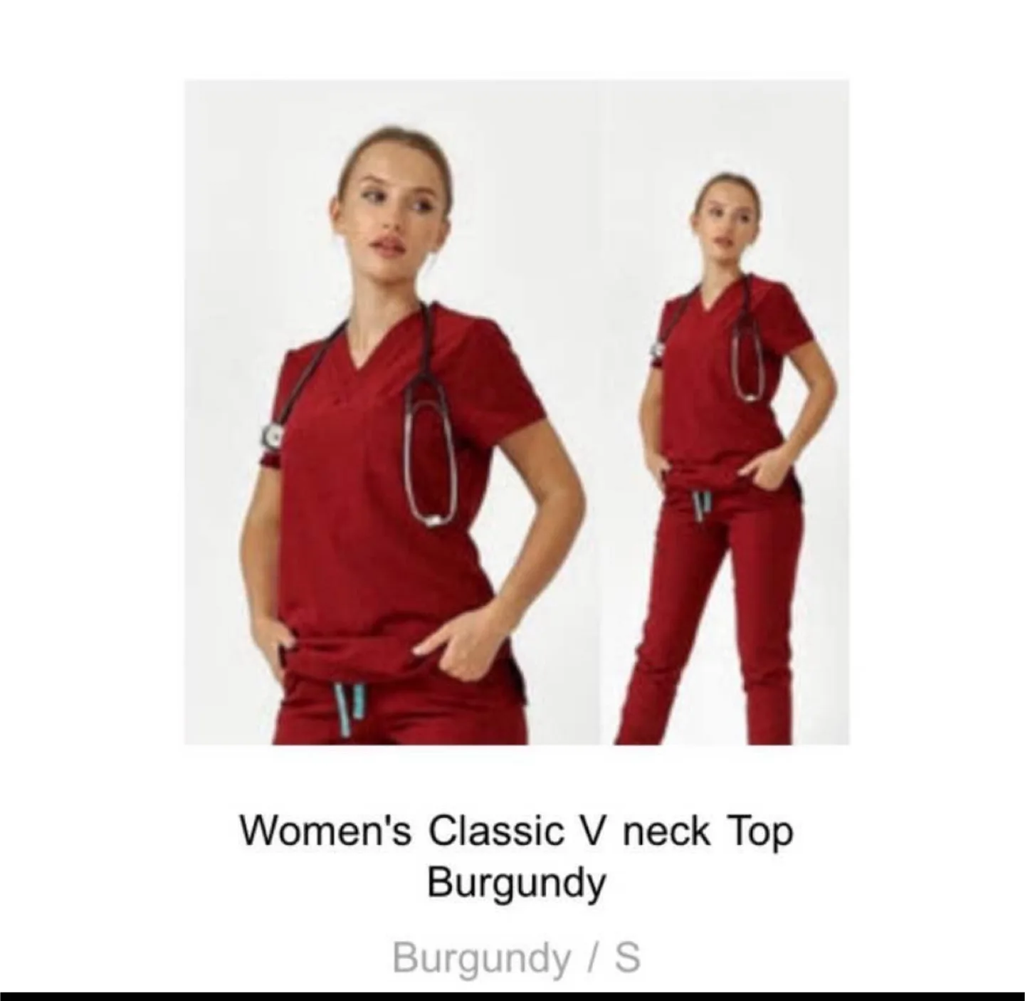 Women's Burgundy Scrubs Set - Sigma thumbnail