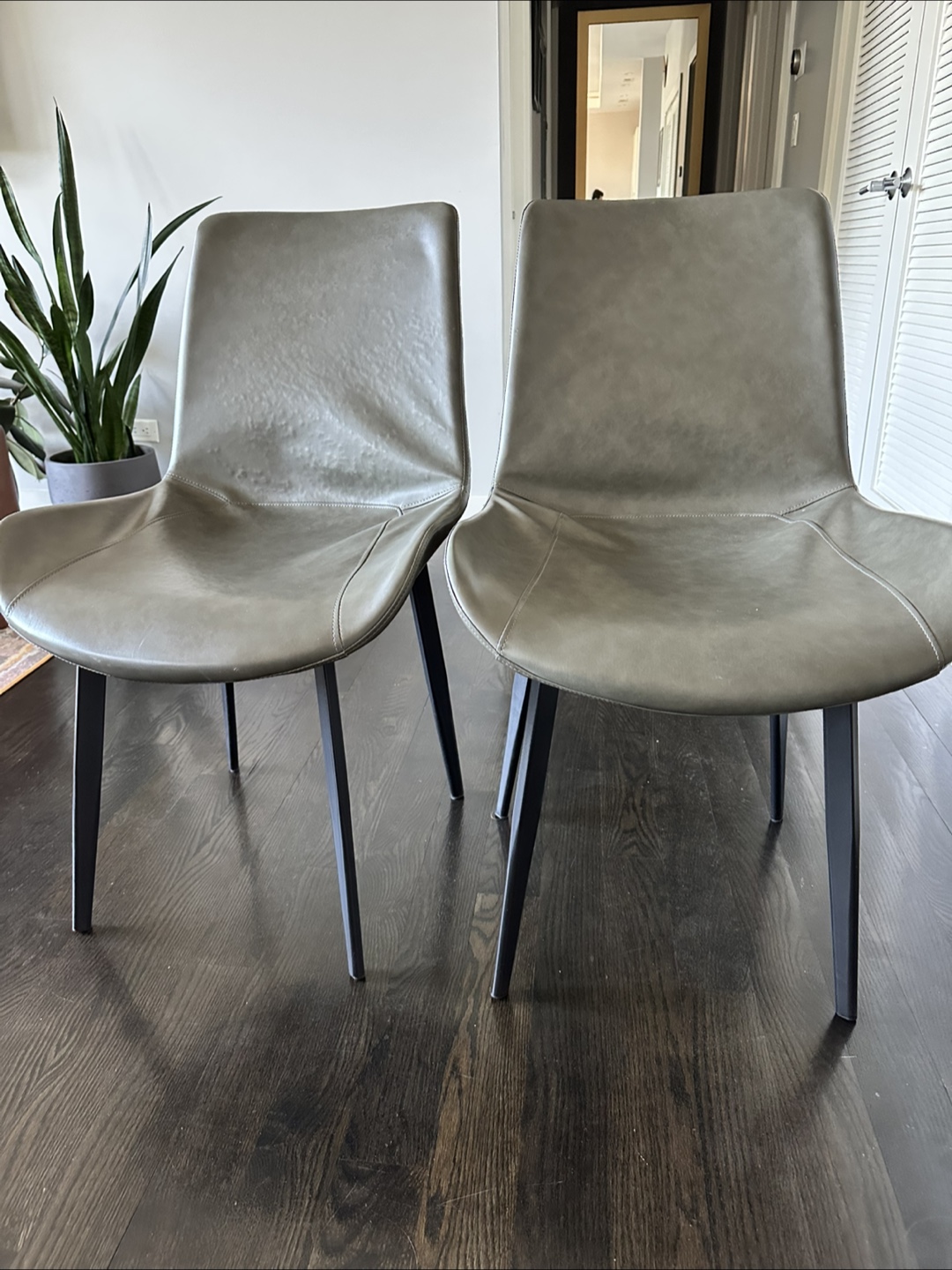 Set of Two faux leather Chairs