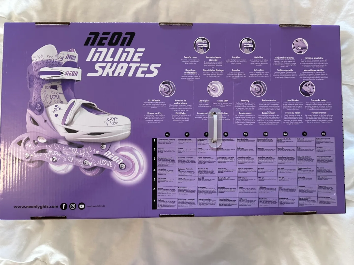Brand new in box Neon Inline Skates purple kids Size 12-2 image indicator(2)