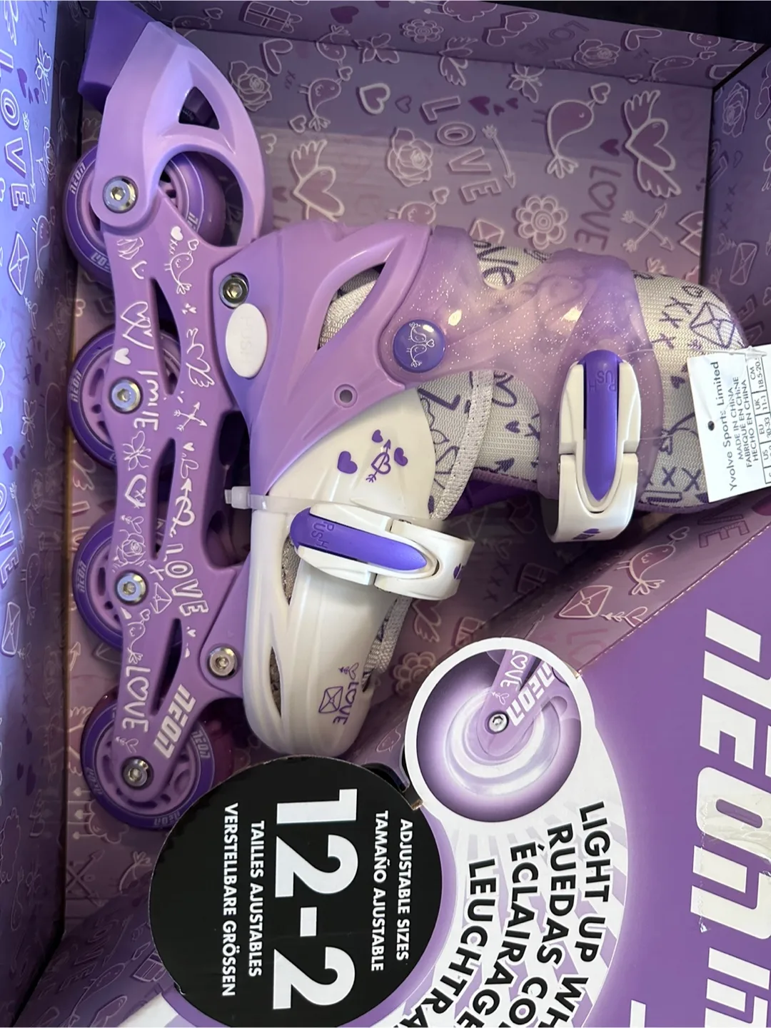 Brand new in box Neon Inline Skates purple kids Size 12-2 image indicator(3)