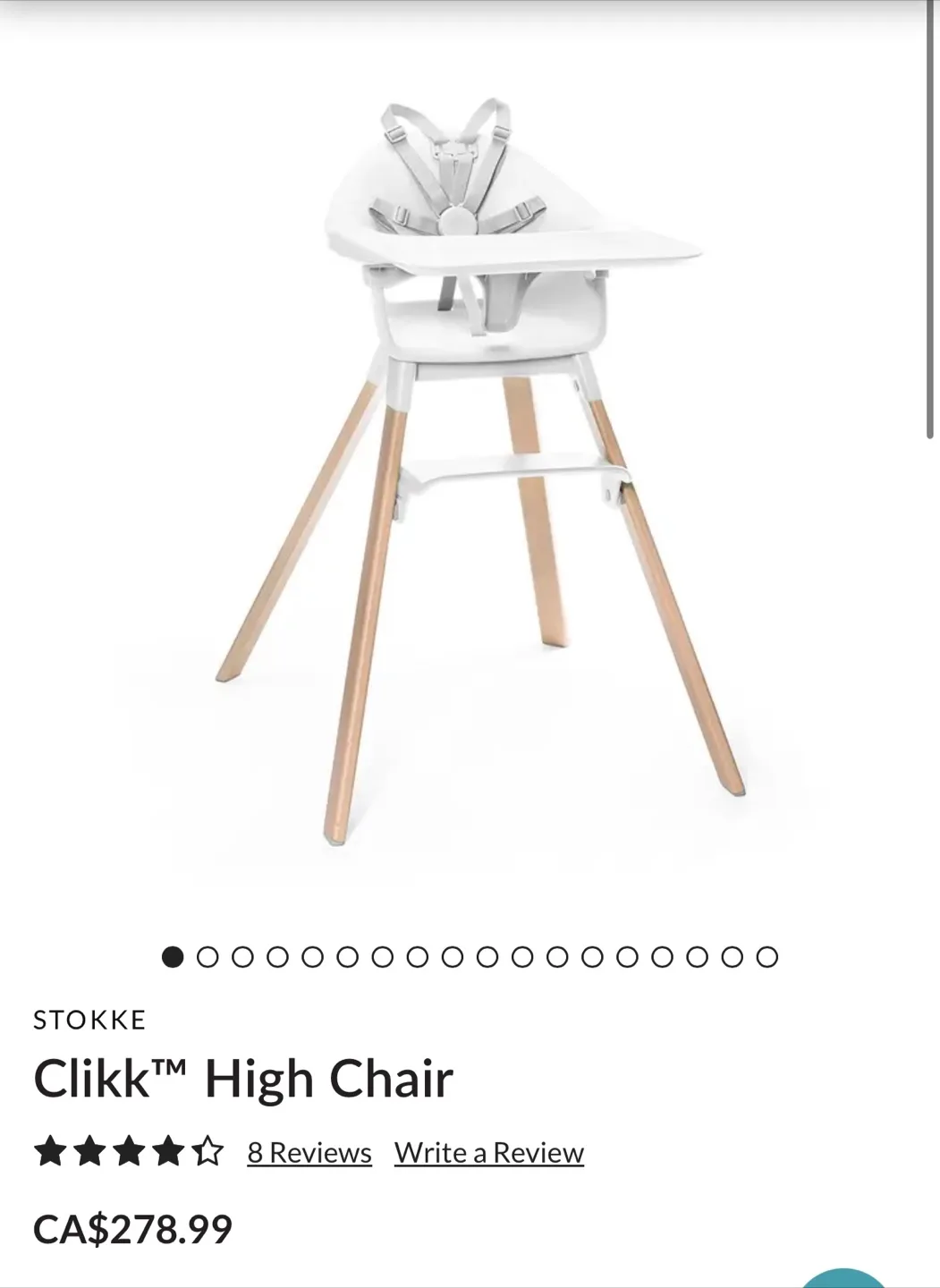Stokke Clikk High Chair - Gently used with two cushions thumbnail