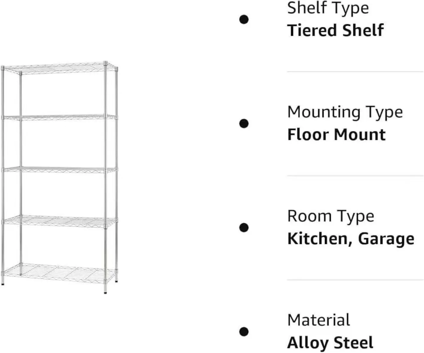 New 5 Shelf Wire Shelving Unit image indicator(5)