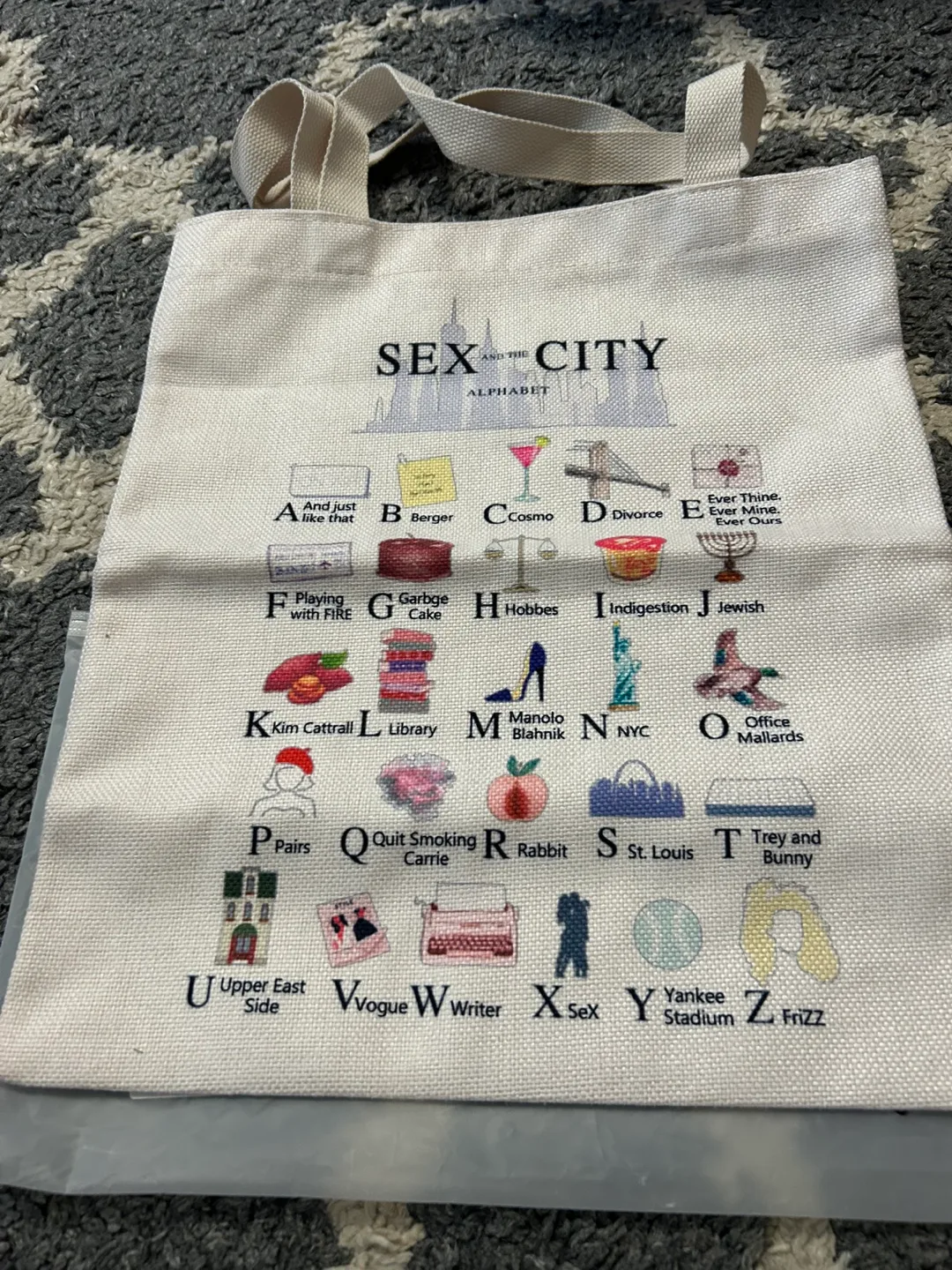 Sex and the City Alphabet Canvas Tote Bag thumbnail