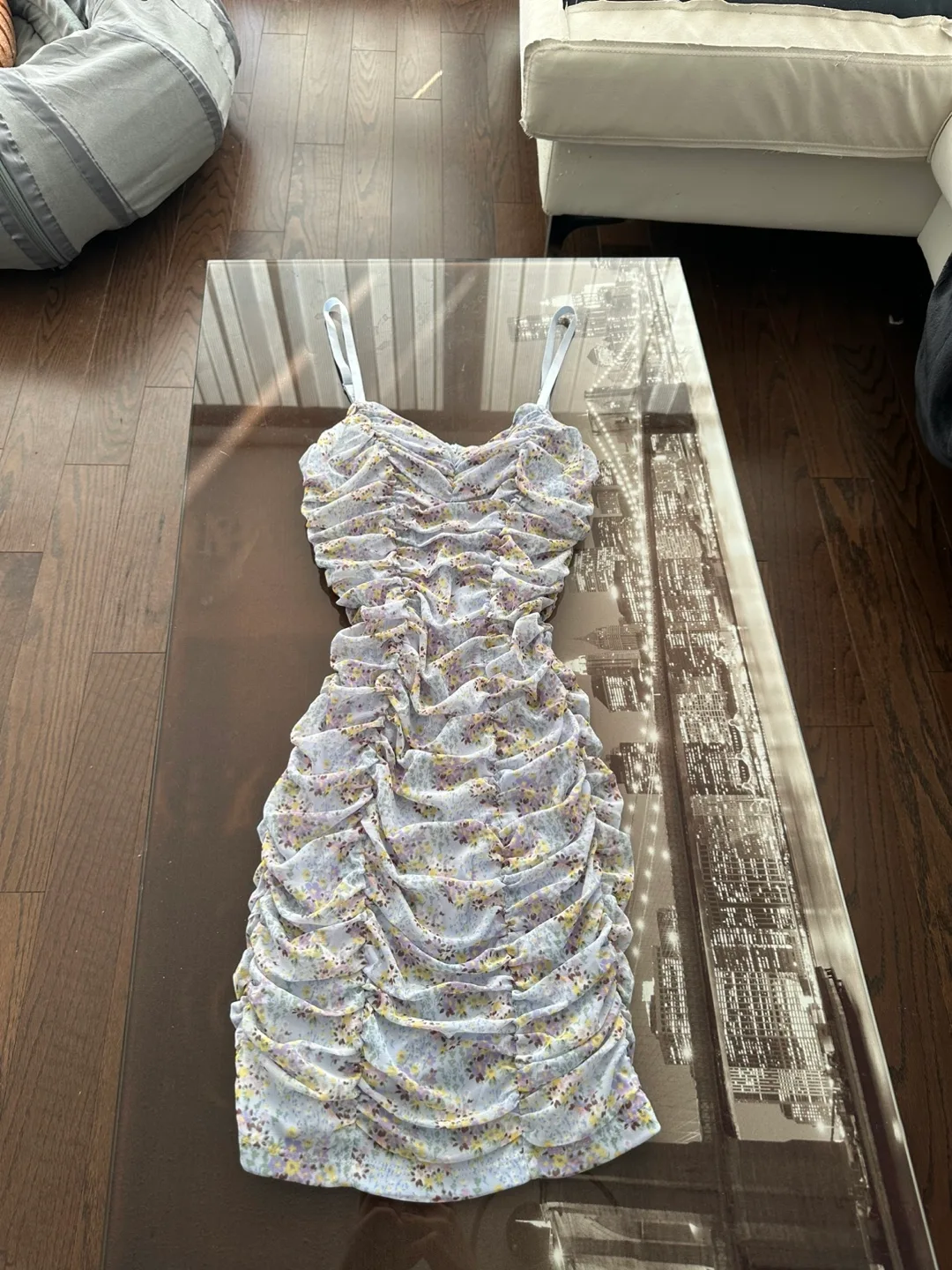 Floral Ruched Mini Dress small thumbnail
