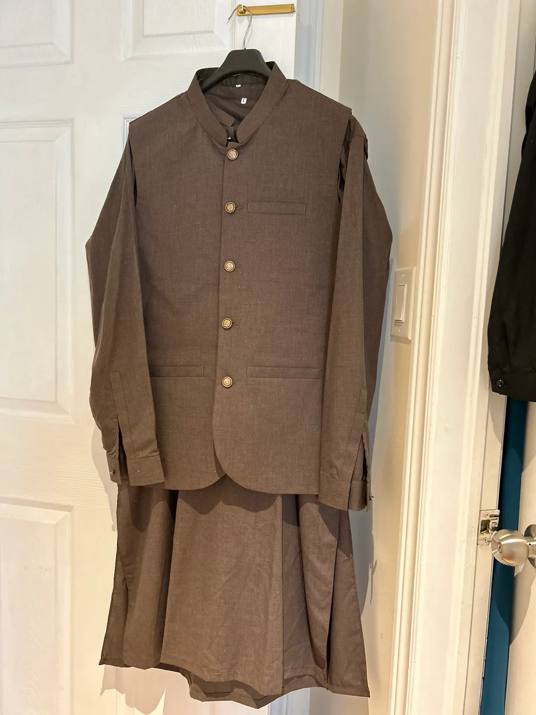 3 pc Men Brown Suit Set large size thumbnail