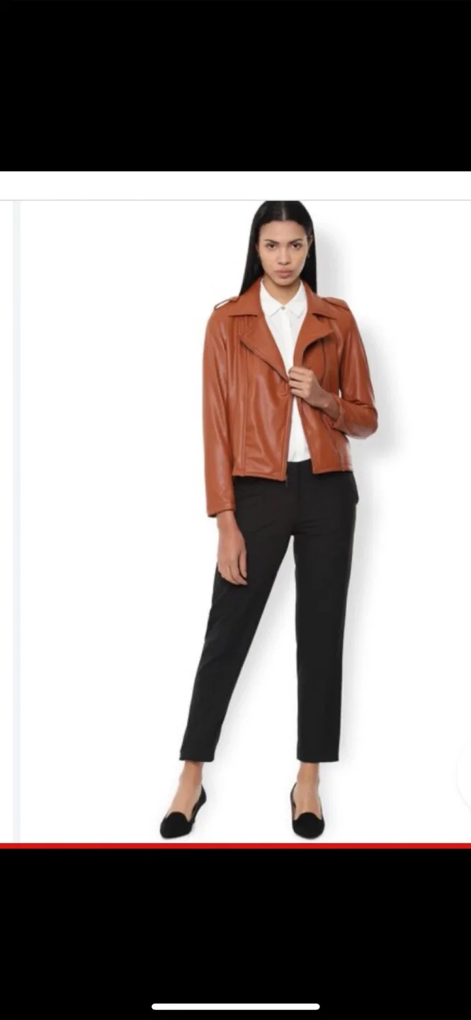 Brown Faux Leather Jacket image indicator(3)