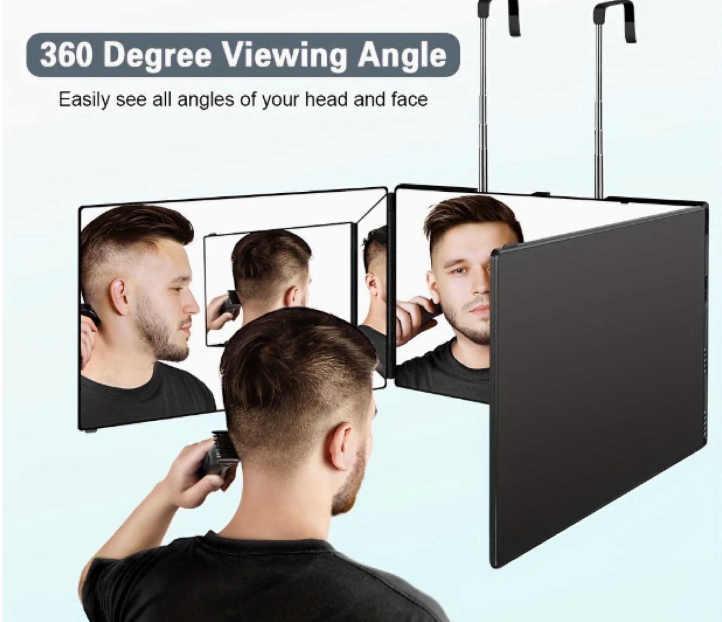 3-Way Trifold Mirror with Door Hangers