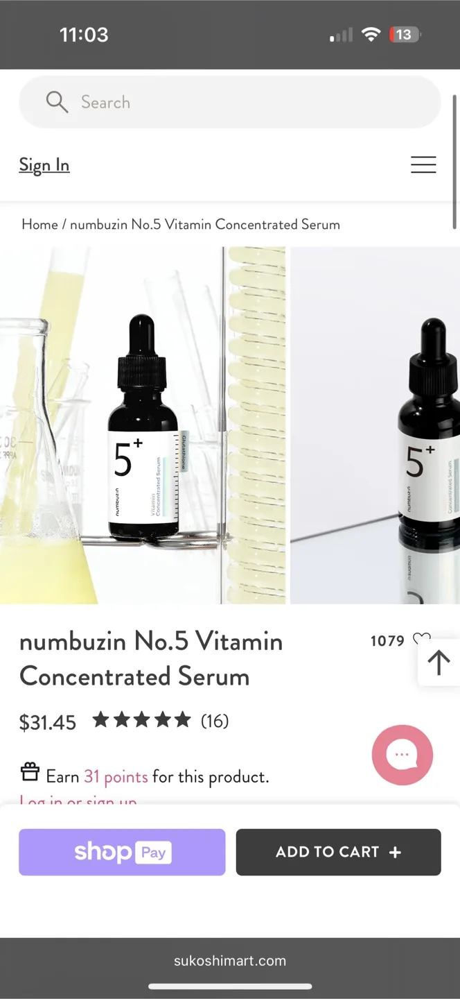 Numbuzin No.5 Vitamin Concentrated Serum thumbnail