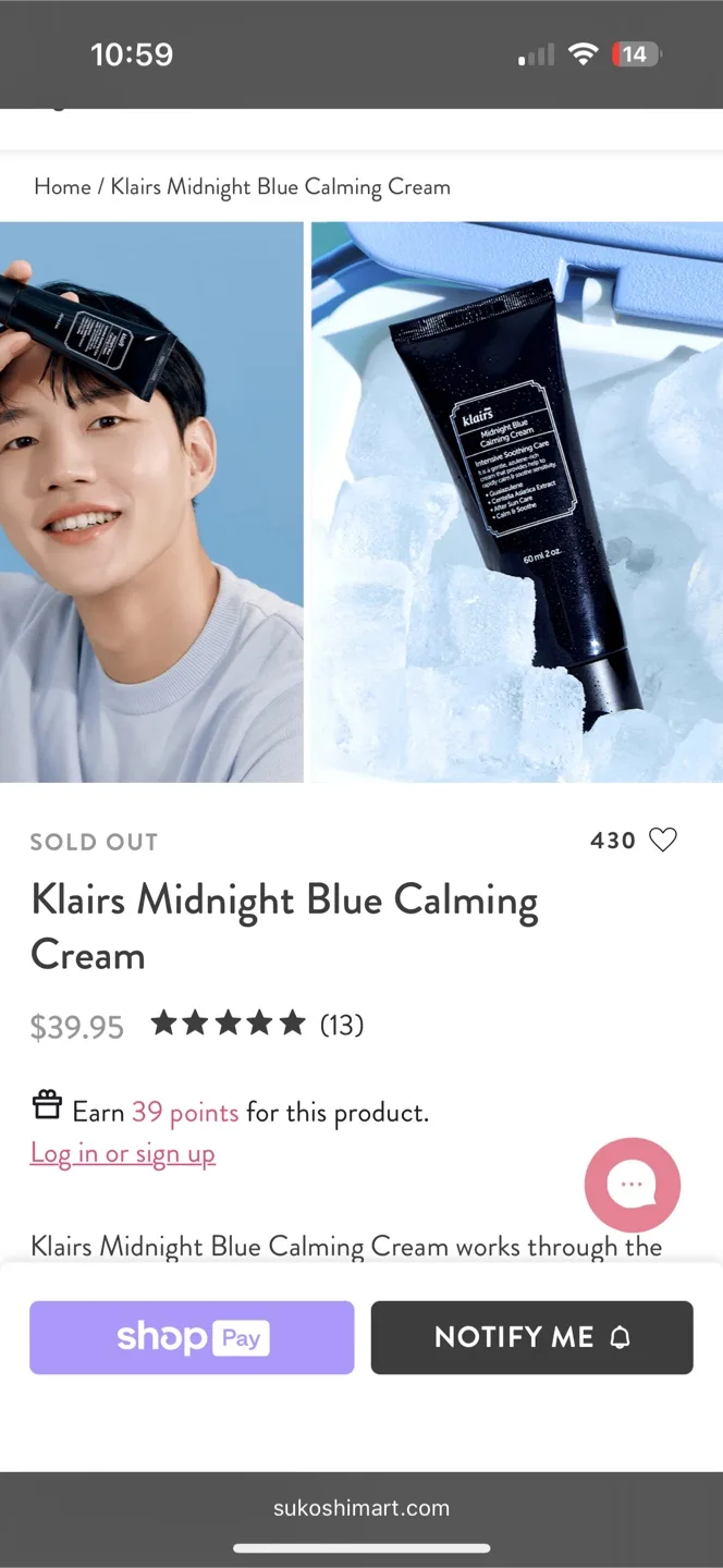Klairs Midnight Blue Calming Cream