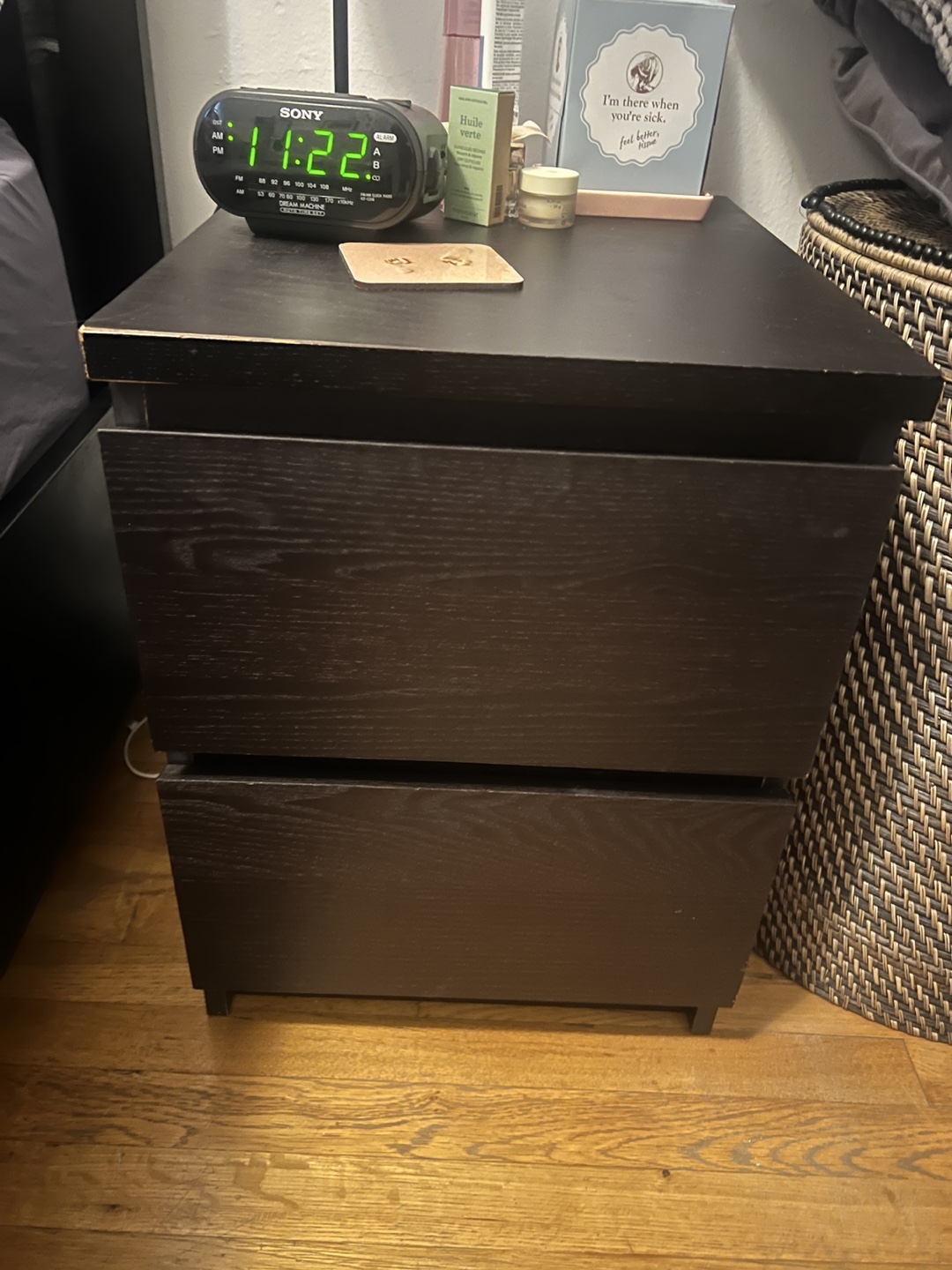 2 black  Nightstand with Drawers