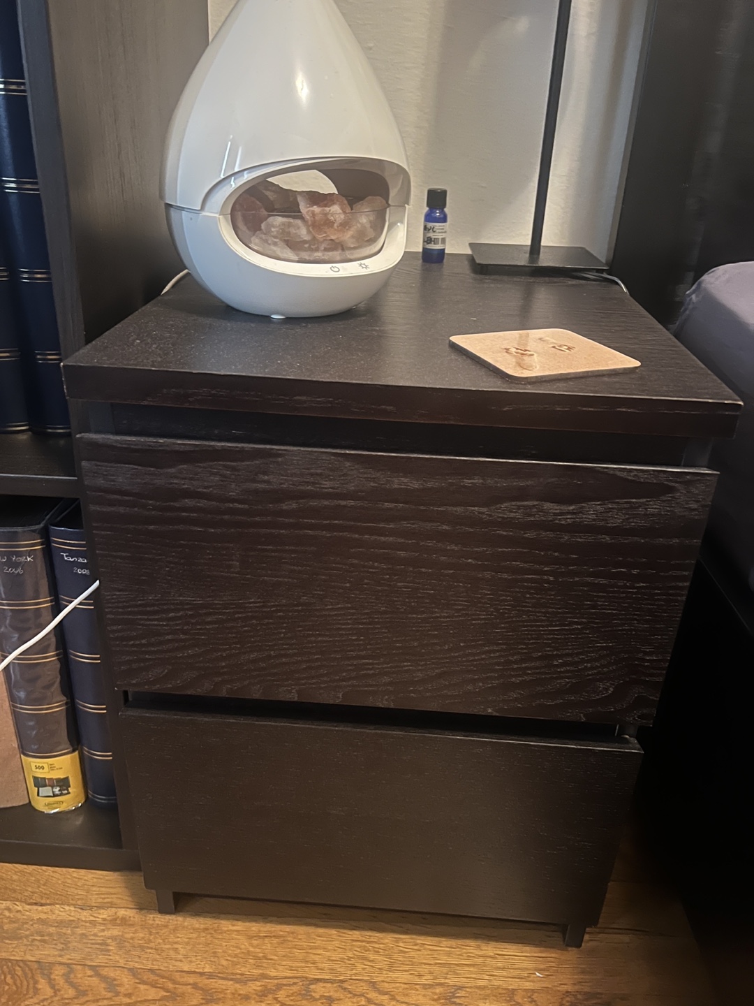 2 black  Nightstand with Drawers - photo 2