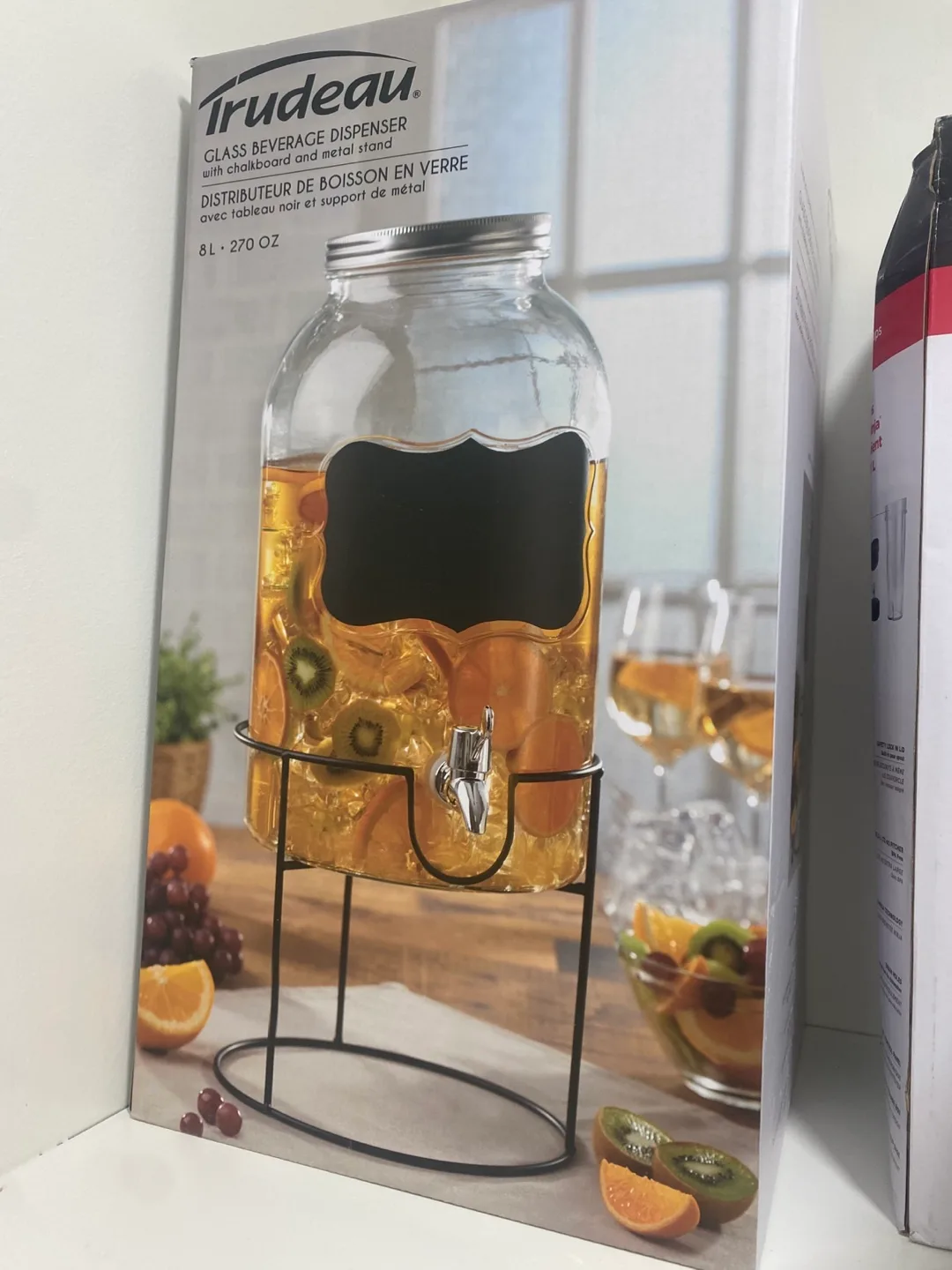 Glass Beverage Dispenser with Chalkboard thumbnail