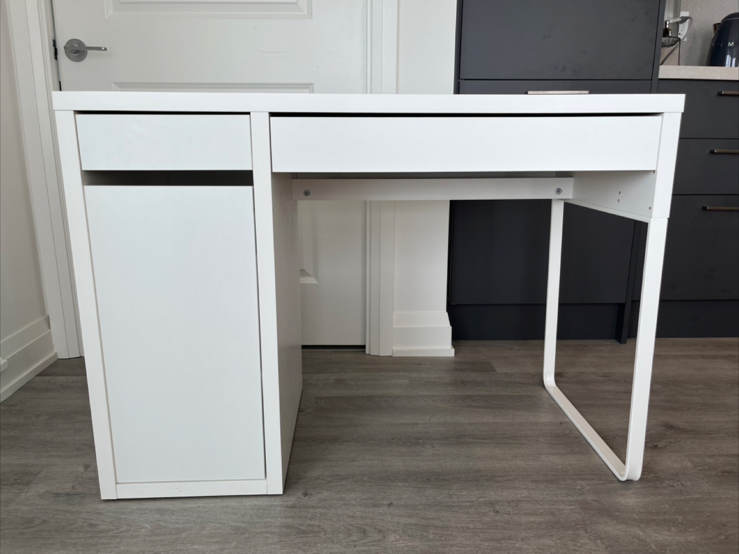 White Desk with Drawers and Shelves