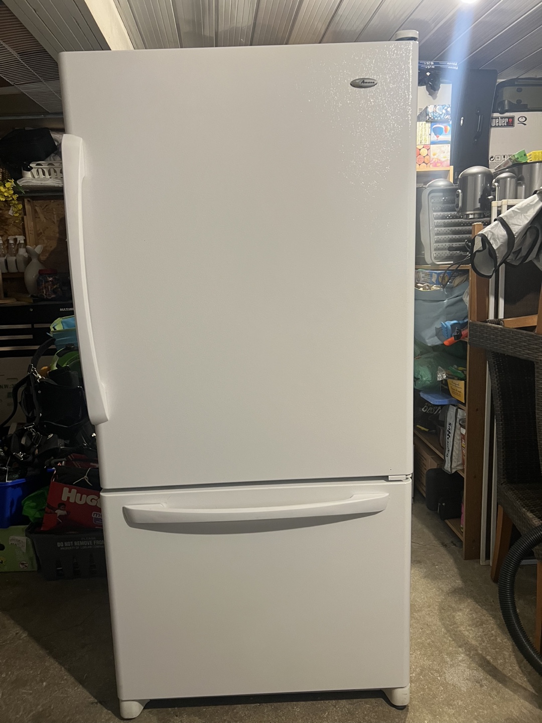 White Bottom Freezer Refrigerator