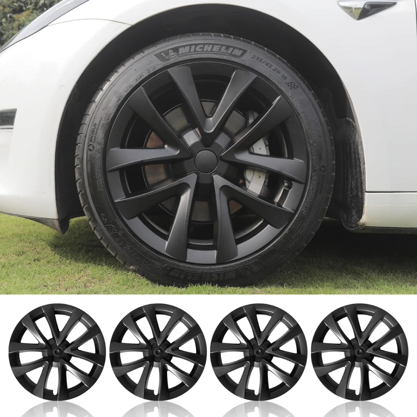 New Model 3 Wheel Cover for Tesla Hubcaps 18 inch thumbnail