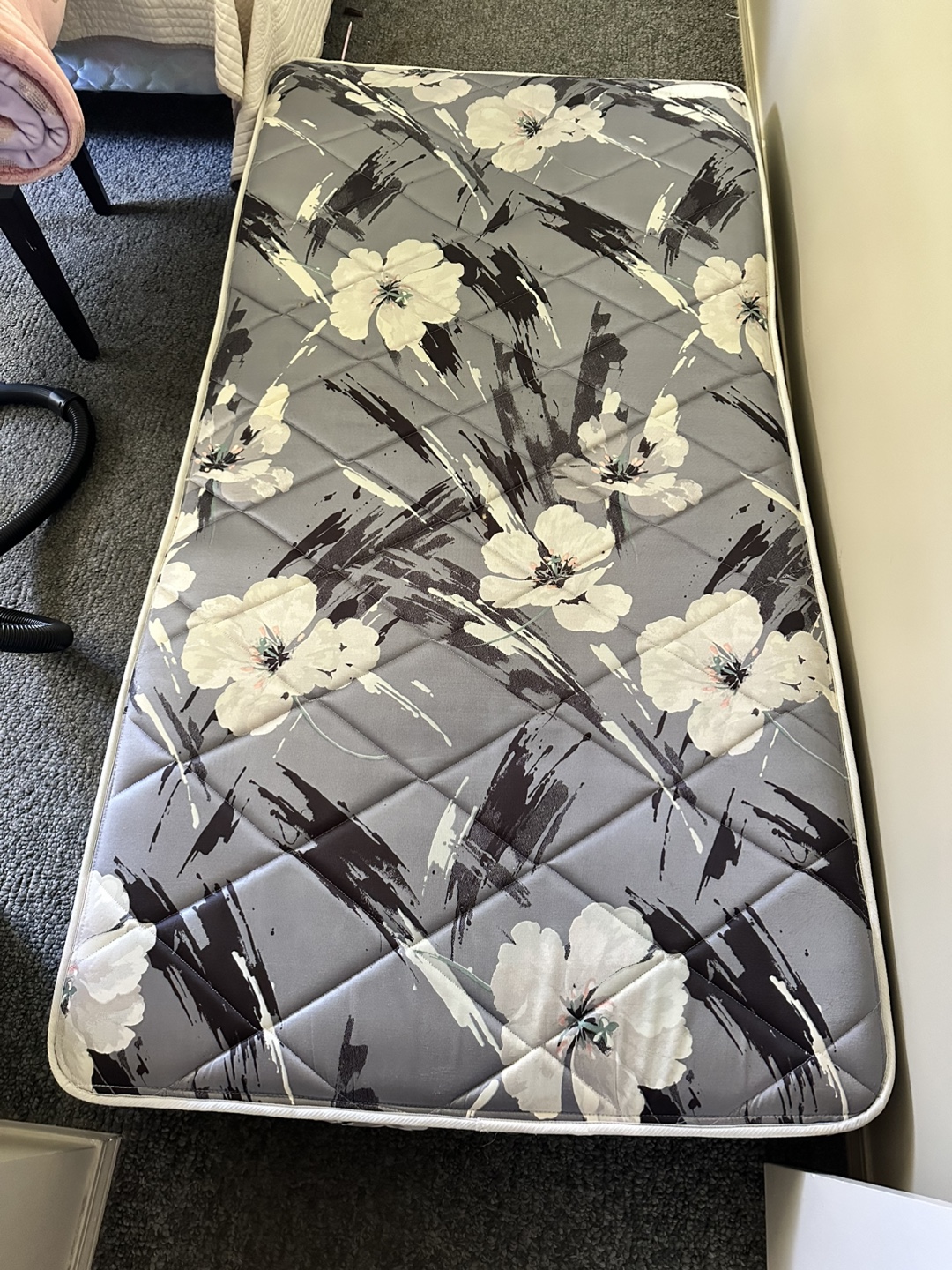 Single Mattress with Floral Pattern