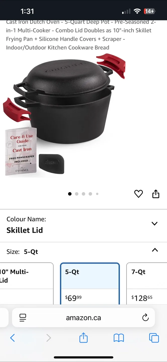 Cuisinel Cast Iron Dutch Oven - 5-Quart thumbnail