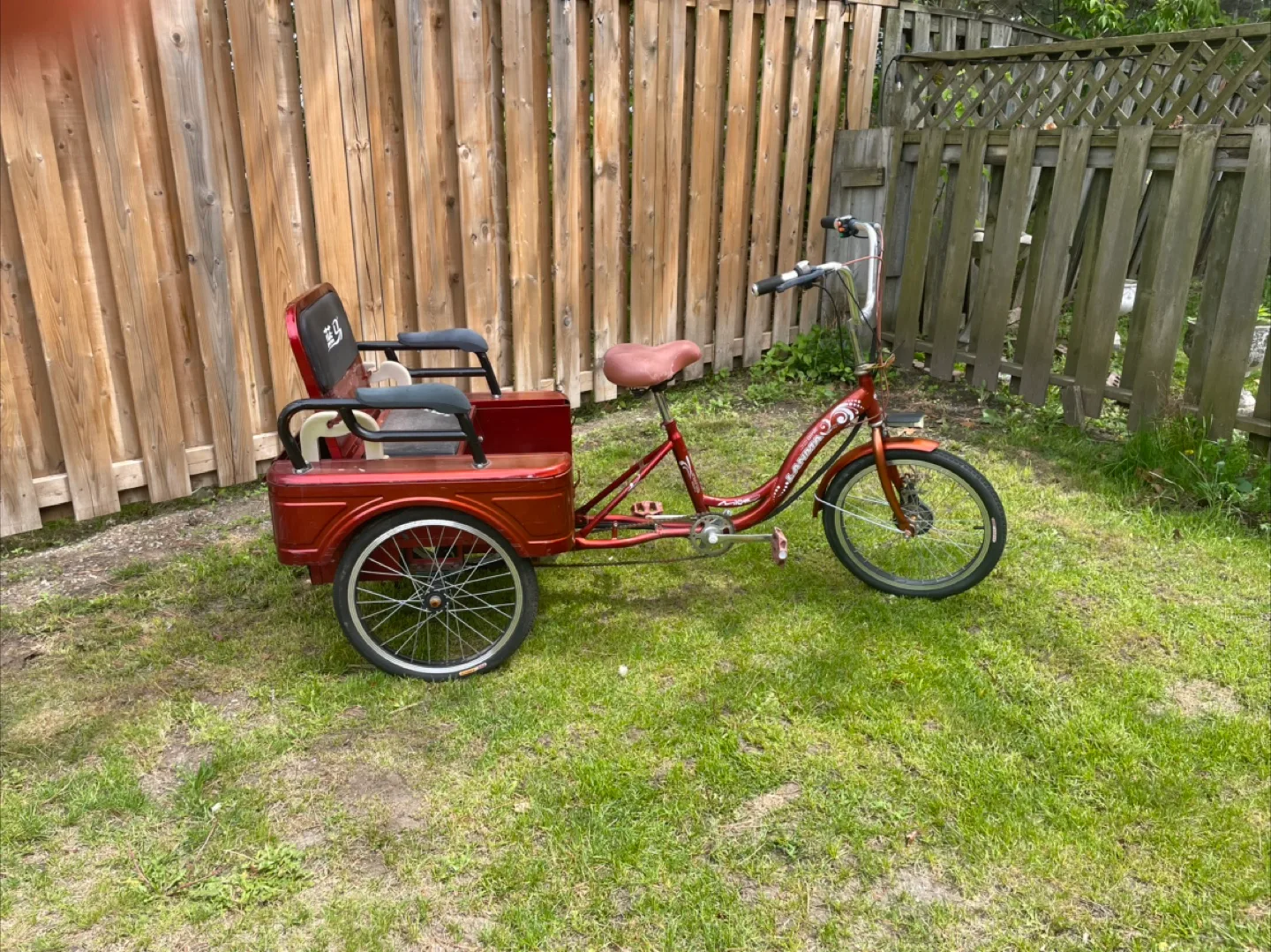 Red E Trike with Rickshaw Seating or Cargo Storage Area thumbnail