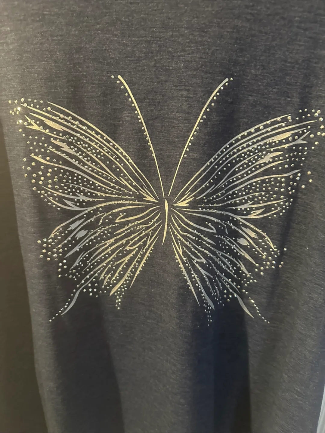Butterfly Graphic T-Shirt with Criss-Cross Back image indicator(2)