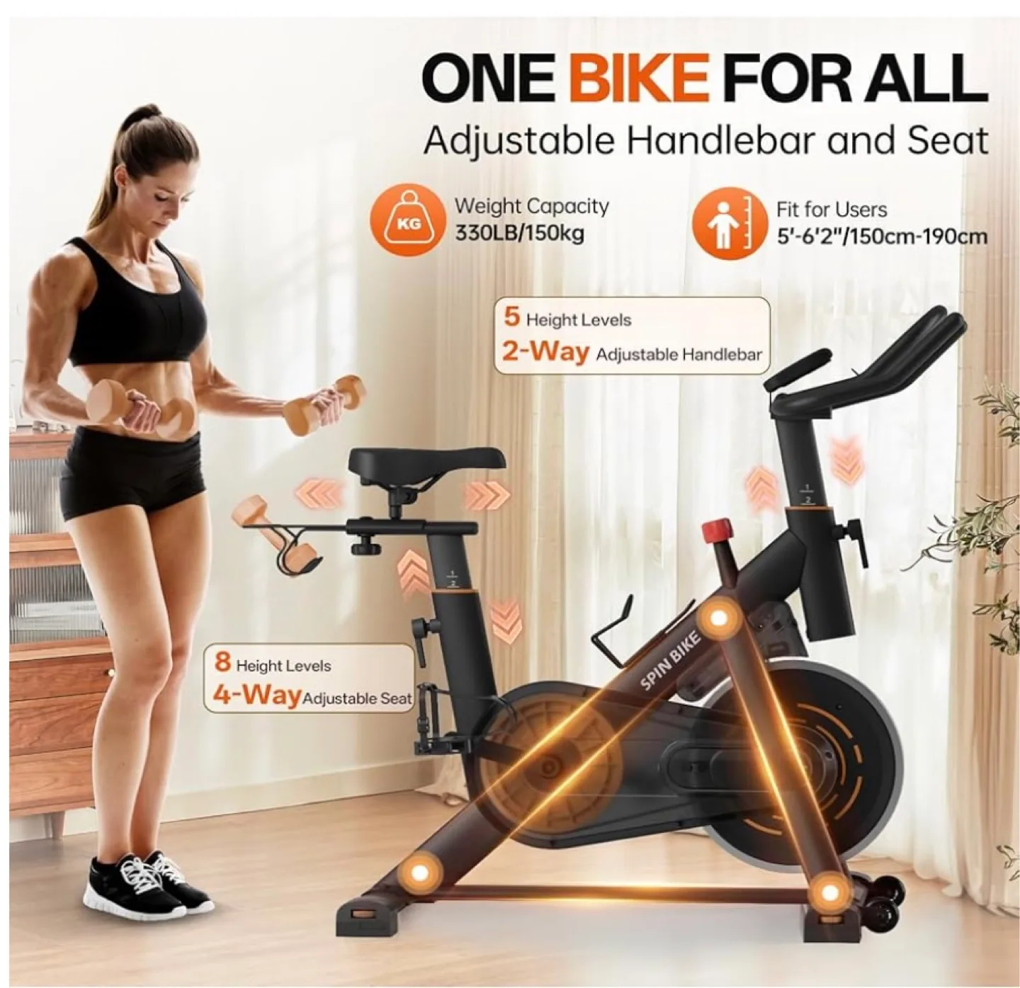 Exercise Bike, Indoor Cycling Bike Brake Pad image indicator(4)