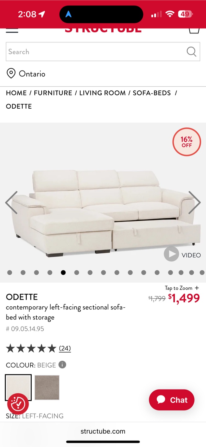 Sectional sofa bed with storage - photo 5