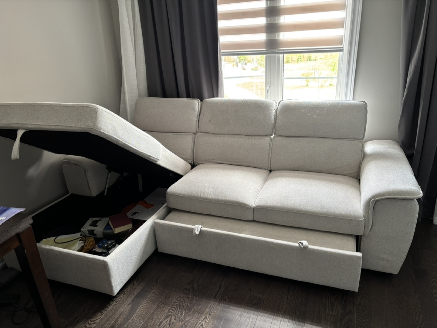 Sectional sofa bed with storage - photo 2