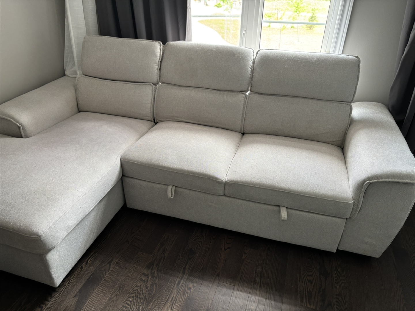 Sectional sofa bed with storage