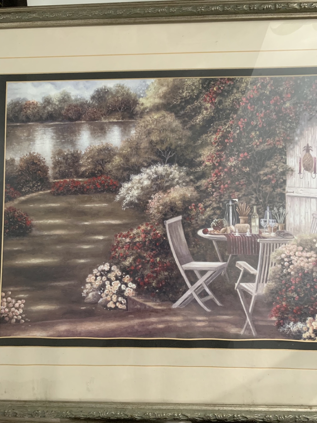 Large Vintage Framed Garden Print - Home Interiors Wall Art - photo 2