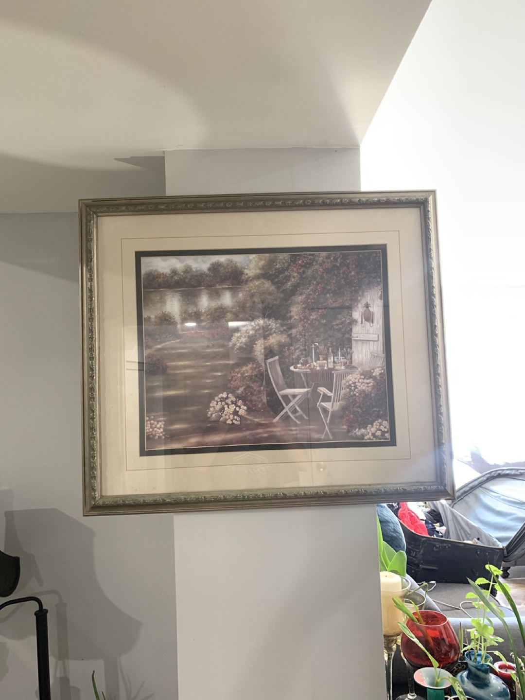 Large Vintage Framed Garden Print - Home Interiors Wall Art