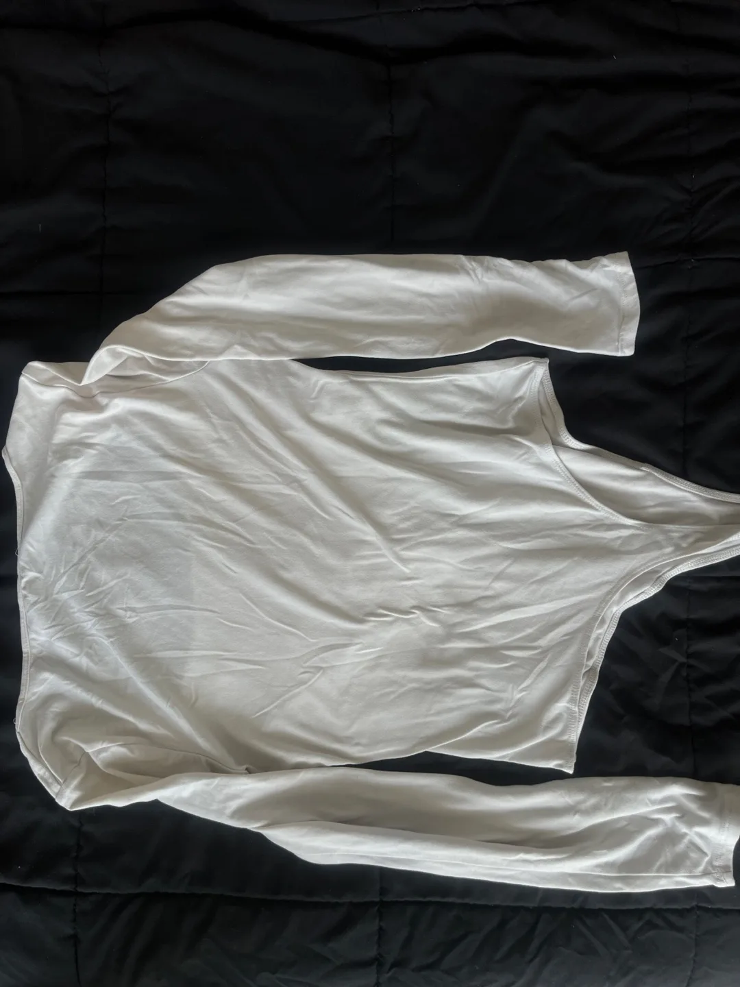 White long-sleeve bodysuit image indicator(3)