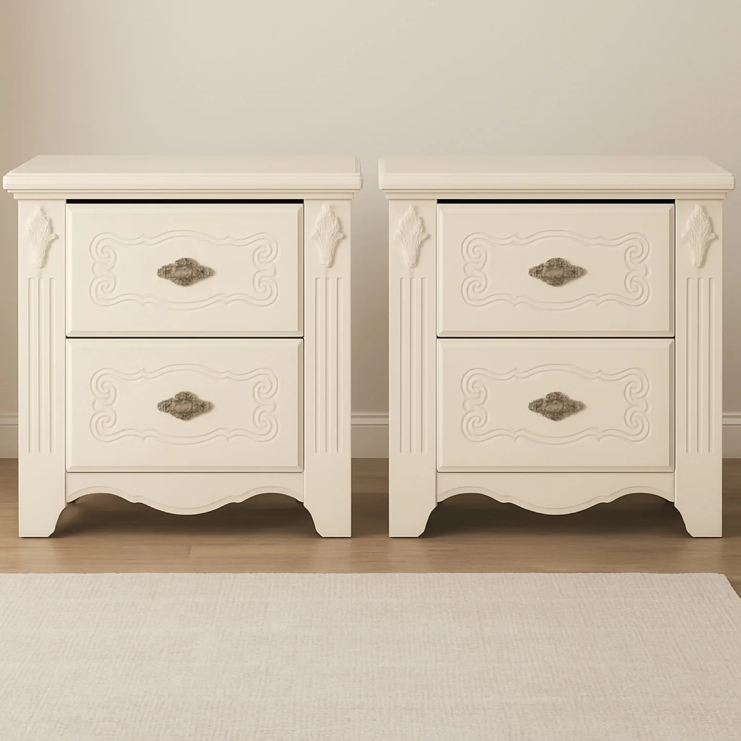 Pair of Cream Coloured Nightstands thumbnail