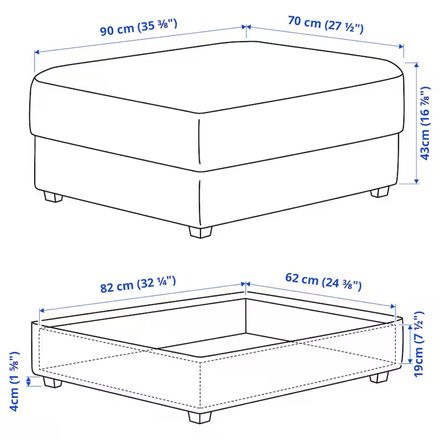 Dark Sectional Sofa with Ottoman - photo 4