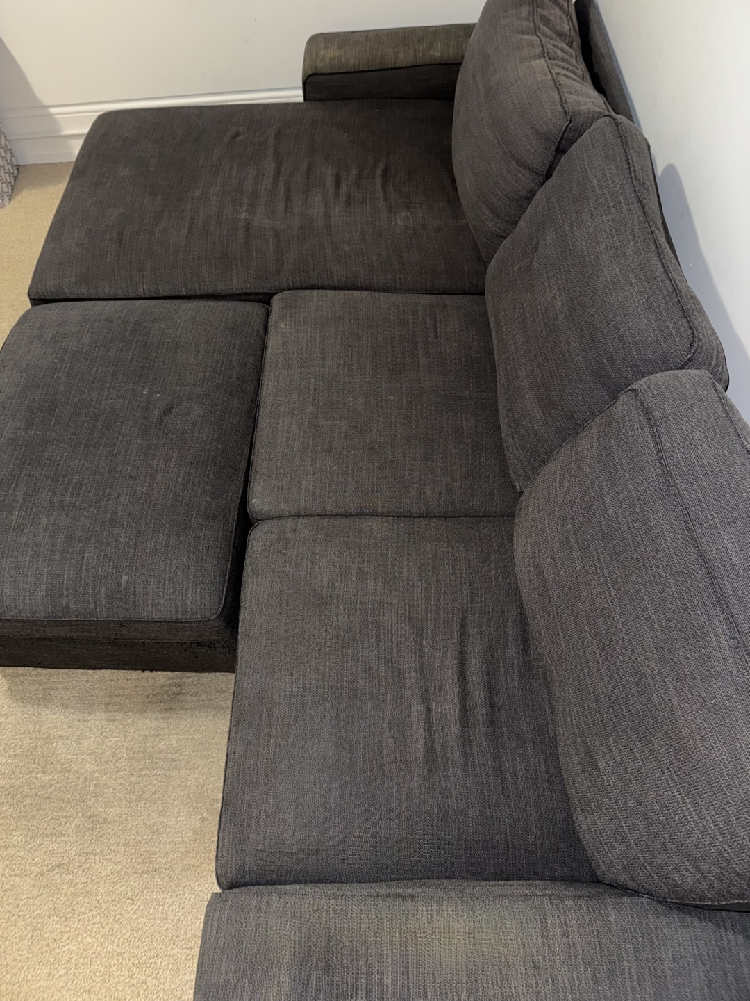 Dark Sectional Sofa with Ottoman - photo 2