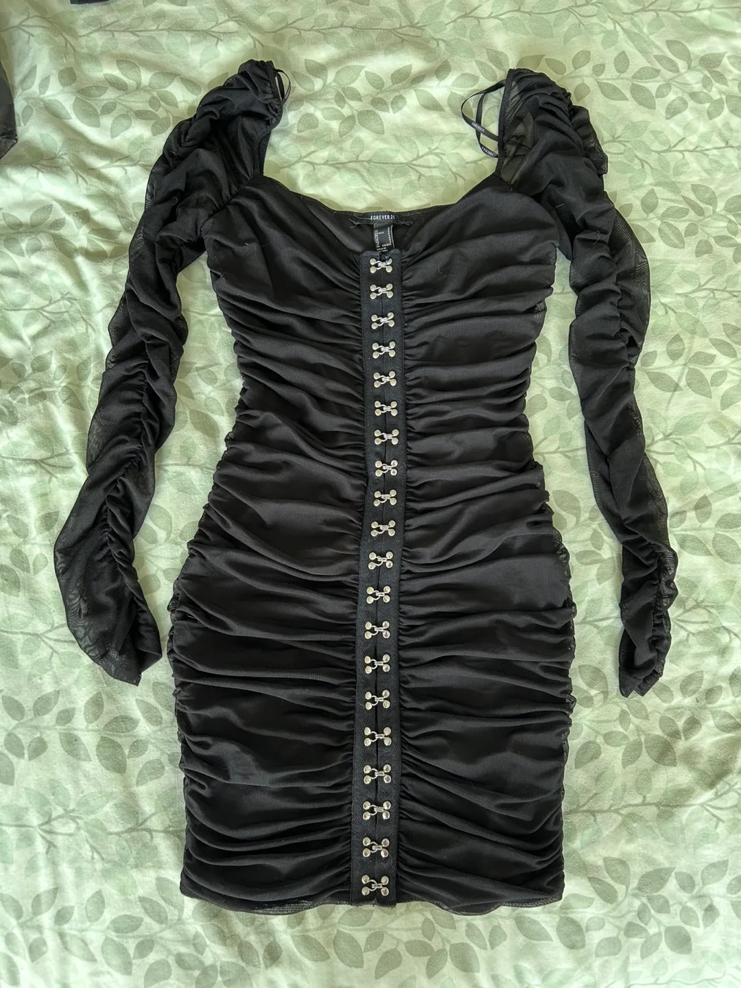 Bodycon dress with mesh sleeves - forever 21 thumbnail