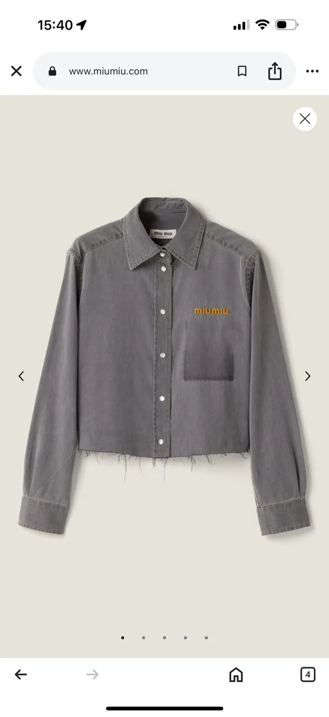 Miu Miu Grey Button-Up Shirt thumbnail