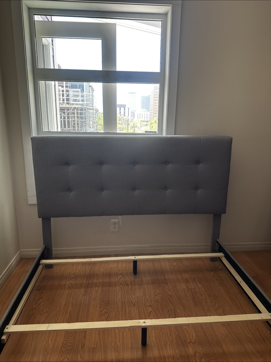 Grey Queen Upholstered Bed Frame