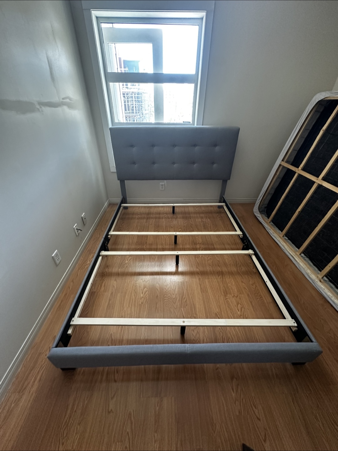 Grey Queen Upholstered Bed Frame - photo 3