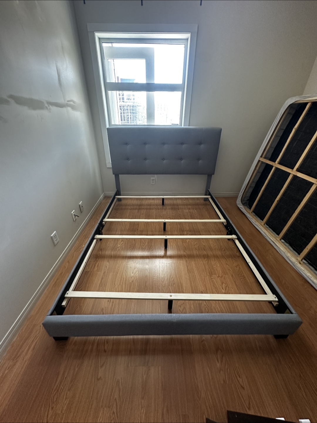 Grey Queen Upholstered Bed Frame - photo 2