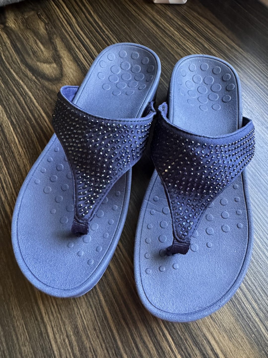Vionic Flip-Flops - Blue with Embellishments